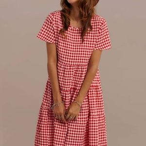 Roolee gingam midi dress